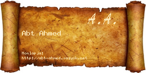 Abt Ahmed névjegykártya